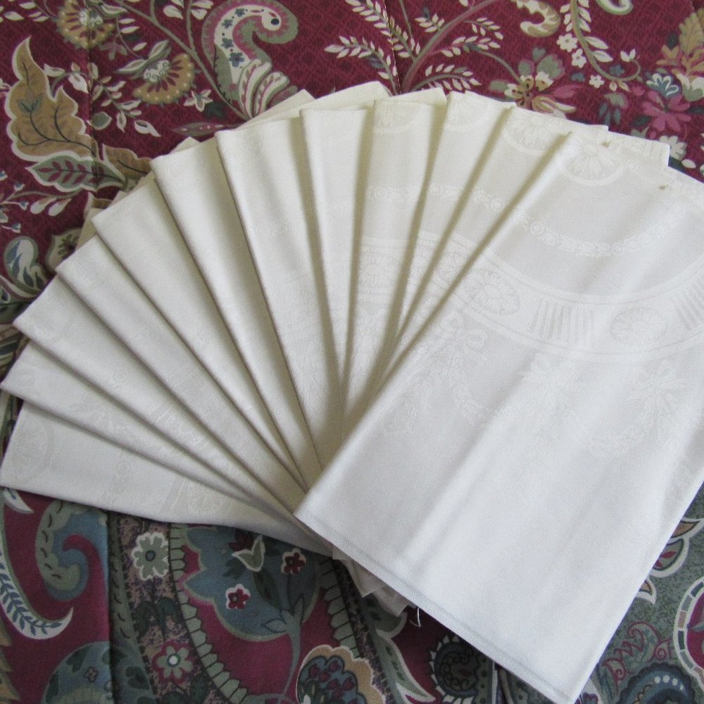 Set of 12 100% Cotton Napkins 20" X 20"  Belgium